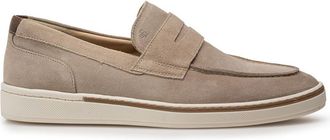 Floris Van Bommel Van Bommel loafer beige suede verfijnde instapper met lichte zool