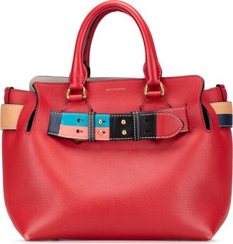 Burberry Pre-owned Womens The Banner Tote Bag Leather - Red - One Size