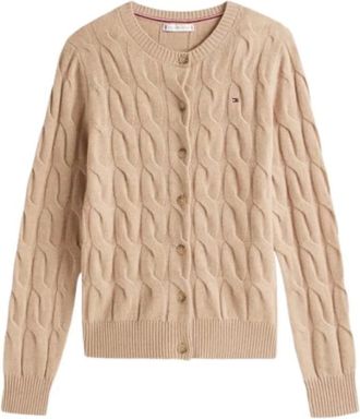 Tommy Hilfiger Truien & Vesten, Dames, Beige, XS, Cardigan