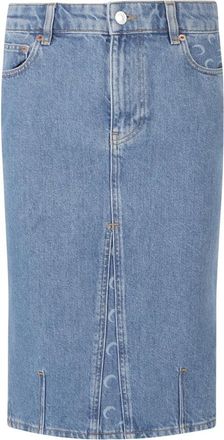 Marine Serre Moon Laser Denim Rok - Dames - Spijkerrokken - Blauw - XS - Denim - Rokken