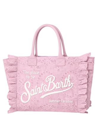 MC2 Saint Barth Tote Bag with Floral Eyelet Embroidery