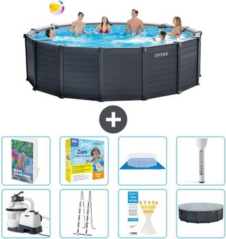 Intex Piscina Graphite Panel Redonda - 478x124 Cm - 9-piezas S532
