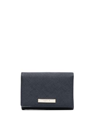 agn&egrave;s b. logo-plaque wallet - women - Calf Leather - One Size - Blue