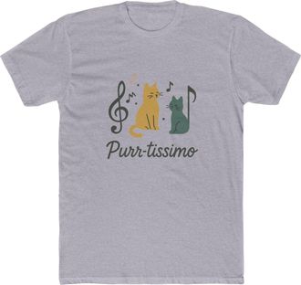 Generic Musical Cats Playing Notes T-Shirt for Cat & Music Lovers - Unisex Cotton Crew Tee Musical Cats Playing Notes Shirt Gray