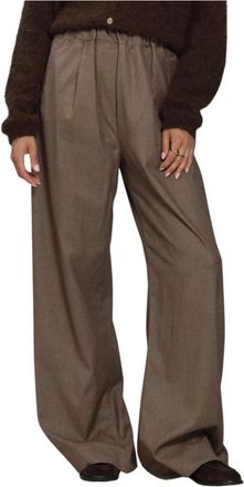 By-Bar Amsterdam Dames Broeken Benji Melange Pants - Dames - Wijde Broeken - Beige - L - Broeken