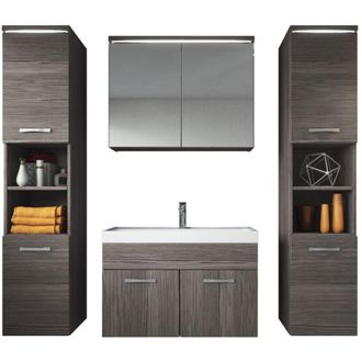 Badplaats Badplaats - Mobile da bagno Paso xl 80cm Rovere Grigio - armadio mobiletto lavabo
