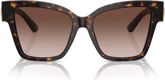 Dolce & Gabbana Vierkante zonnebril DG Precious ge&iuml;nspireerd - unisex - Zonnebrillen - Bruin - 54 MM - Accessoires