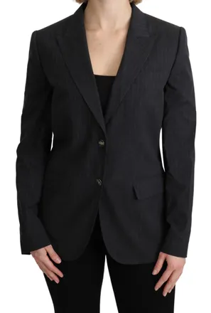 Dolce & Gabbana Pinstriped Cotton Blazer - Gray