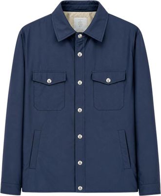 Eleventy Overshirt imbottita - Heren - Zomerjassen - Blauw - XL - Wol - Jassen