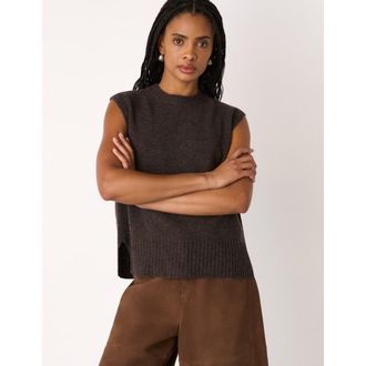 Whistles Wool Sleeveless Vest in Brown at Nordstrom, Size X-Small