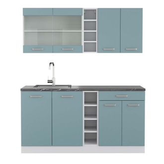 Vicco Cocina Vers&aacute;til R-line, Azul-gris-blanco, 160 Cm, Et Antracita