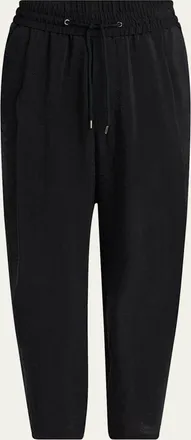Giorgio Armani Mens Cupro Blend Drawstring Trousers