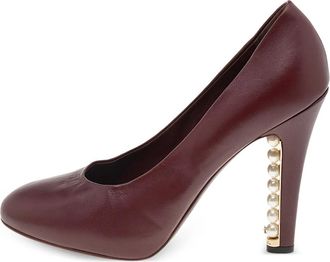 Chanel 110mm pearl-embellished pumps - Brown