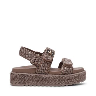 Steve Madden Bigmona Sandal CHARCOAL RAFFIA