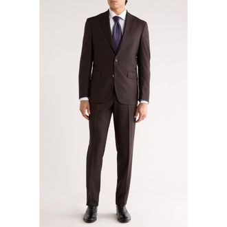 Jack Victor Expo Wool Suit in Burgundy at Nordstrom Rack, Size 44 Regular