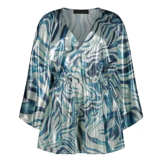 Alberta Ferretti Dames, Blouses & Shirts, Blauw, Maat: S Poliester