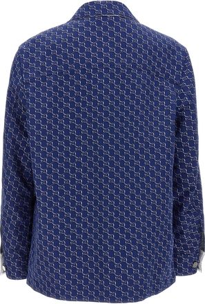 Gucci Mens Blue Cotton Biker Jacket Clothing