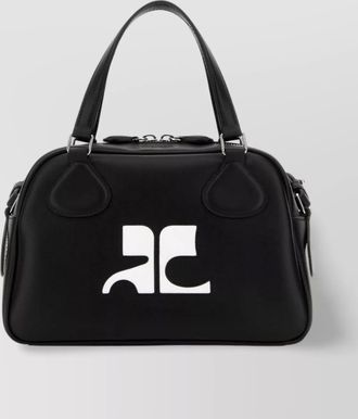 Courrèges reedition structured leather handbag with top handles