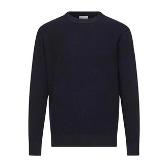 Moncler Round-neck Knitwear, male, Blue, Size: 2XL Crewneck