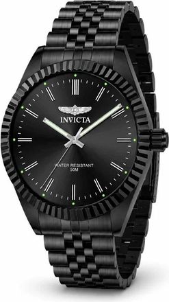 Invicta Specialty Serrate Quartz Black Dial Mens Watch 79018