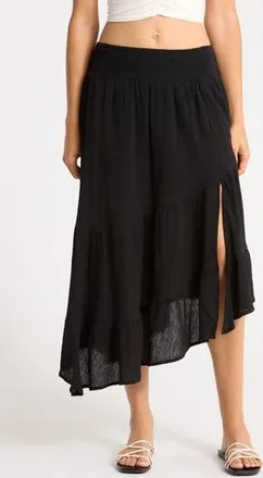 Abound Tiered Asymmetric Skirt in Black at Nordstrom Rack, Size Medium