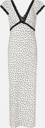 Rixo Iggy polka-dot linen-blend maxi dress