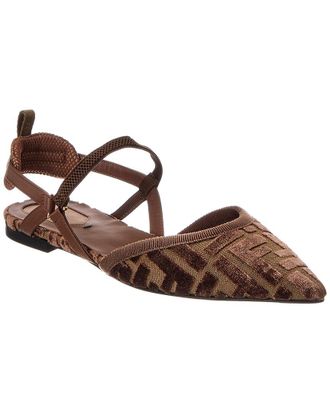Fendi Fendi Colibri Lite Ff Jacquard Velvet Flat