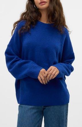 Vero Moda Long Sleeve Pullover Sweater in Surf The Web Detail at Nordstrom Rack, Size X-Small