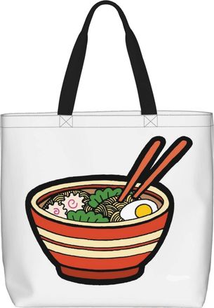 Generic Women Handbag Ramen Noodle Soup Pattern Tote Bag Retro Lightweight Shoulder Bags, For Christmas, Gym, Wedding, School, Birthday