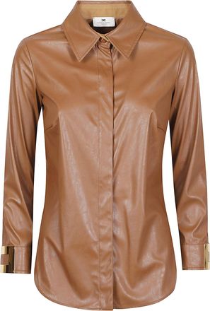 Elisabetta Franchi Long Sleeve Classic Collar Polyester Shirt