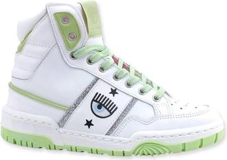 Chiara Ferragni High Sneaker - Dames - Sneakers - Wit - 40 EU - Leer - Schoenen