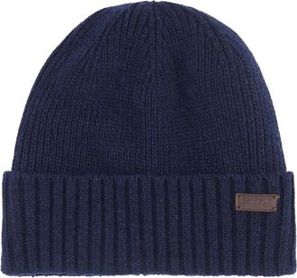 Barbour Navy Carlton Beanie Hoed - Heren - Hoeden - Blauw - ONE Size - Wol - Accessoires