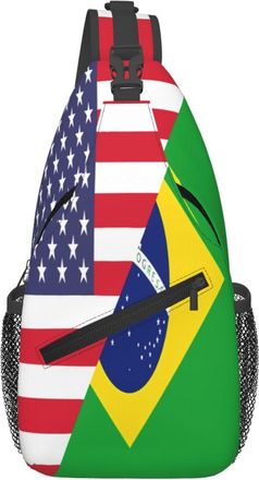 Generic Brazilian American Flag Shoulder Bag Adjustable Cross Body Bag Trendy Crossbody Bags For Men Casual Women