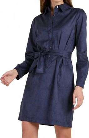Tyler B&ouml;e Ziva Faux Suede Shirtdress In Navy