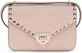 Valentino Garavani Mini Rockstud Leren Schoudertas - Dames - Schoudertassen - Roze - ONE Size - Leer - Tassen