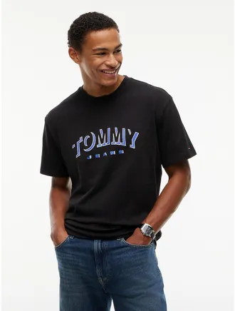 Tommy Hilfiger Mens Tommy Jeans Shadow Logo T-Shirt - Black - XXL