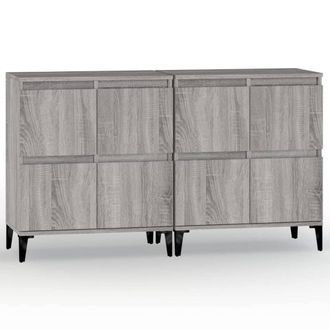 Berkfield Home Sideboards 2 pcs Grey Sonoma 60x35x70 cm Engineered Wood | Size: 60 x 35 x 70 cm