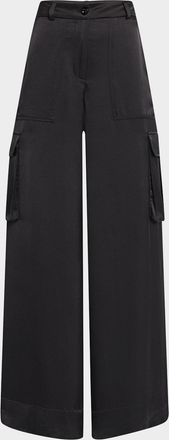 Toccin Maia Silky Satin Cargo Pants