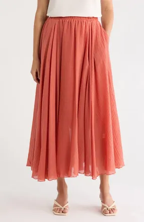 Max Studio Gauze Skirt in Washed Red at Nordstrom Rack, Size X-Large