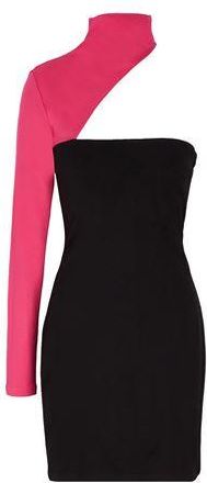 8 by YOOX PRINTED JERSEY CUT-OUT CONTRAST SLEEVE MINI DRESS