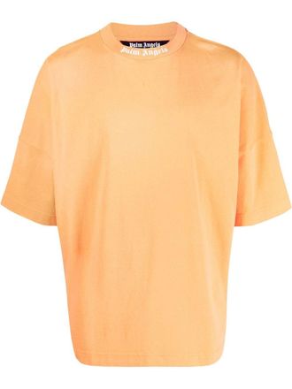 Palm Angels T-shirt met logoprint - Oranje