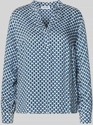 More & More More & More Relaxed Fit Tunikabluse aus reiner Viskose mit Allover-Print in Marine, Größe 34