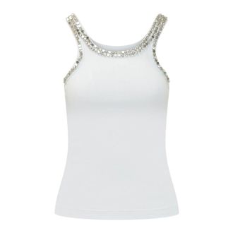 Pinko Sleeveless Tops, female, White, Size: XS Coriandoli Tank Top