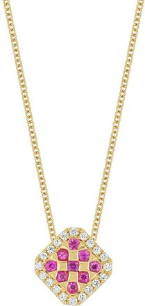 Bony Levy El Mar 18K 0.50 Ct. Tw. Diamond & 9 Pink Sapphire Pendant Necklace