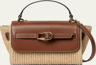 Loeffler Randall Alexei Woven Fabric & Leather Top-Handle Bag
