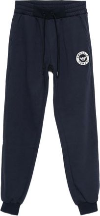Emporio Armani Pantaloni con applicazione logo - Blu