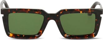 Off-white Occhiali da sole squadrati con effetto tartarugato - Nero