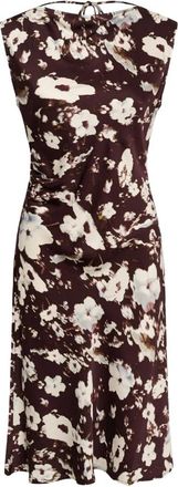 Soaked In Luxury Clero Midi Printed Dress - Dames - Jurken - Bruin - Maat: L Viscose
