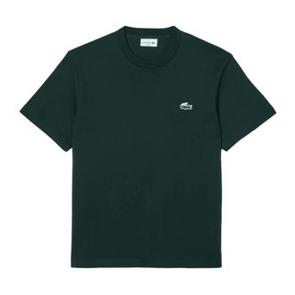 Lacoste T-Shirts, male, Green, XL, Heavyweight jersey T-shirt with crocodile and landscape