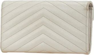 Saint Laurent Pre-owned Wallets, female, White, Size: ONE SIZE Pre-owned Leather Wallet